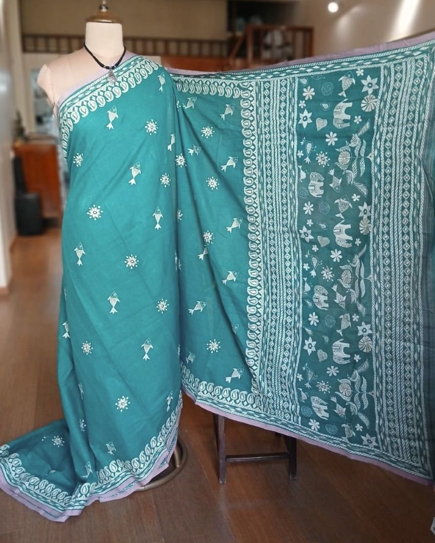 Kantha Hand Embroidery on Begumpuri Cotton – (KNCS1072) - Image 2