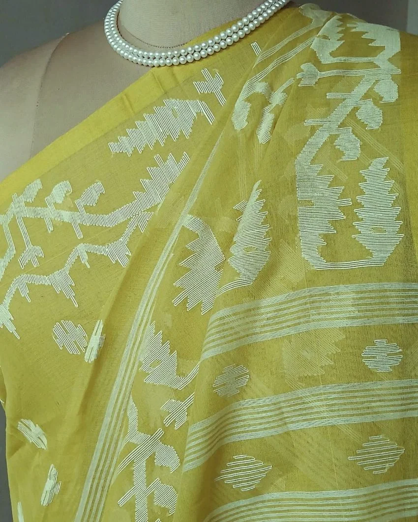 Soft Cotton Jamdani Handweave from Phulia – (JCHS1014) - Image 5