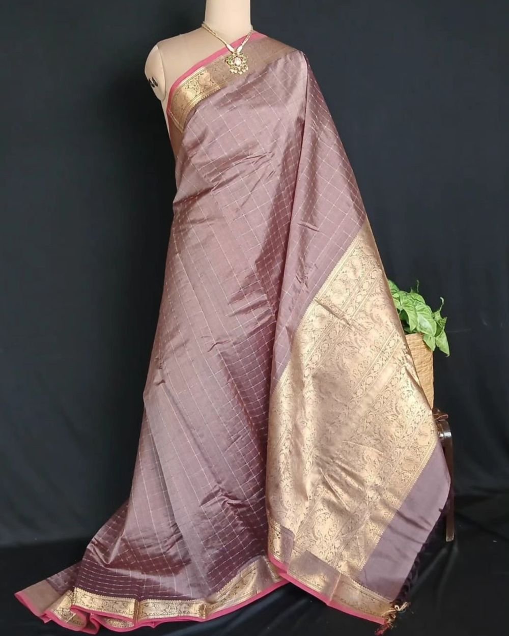 Silk-Cotton Kanchi Handweave with Zari - (SCHZ0020)