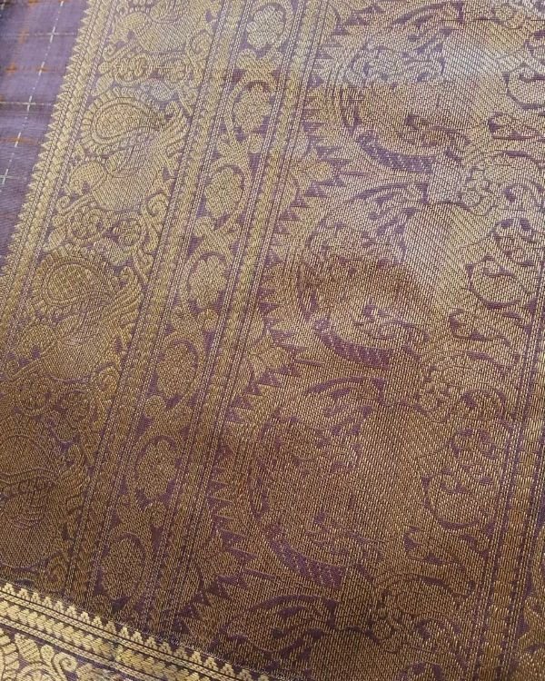 Silk-Cotton Kanchi Handweave with Zari - (SCHZ0020) - Image 8