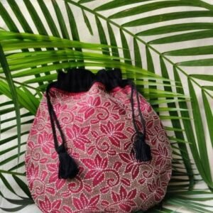 Tussar Silk Kantha Batua - (TSKB0005)