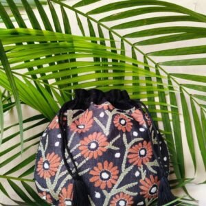 Tussar Silk Kantha Batua - (TSKB0001)