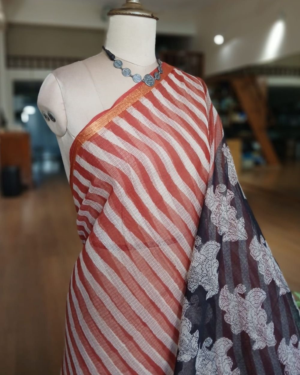 Kota Doria Cotton Saree – (KDCS1048) - Image 3