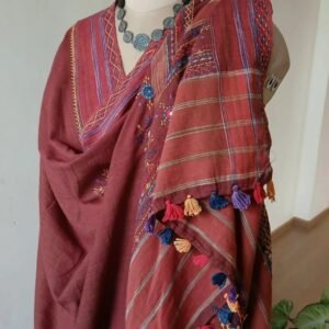 Lambani Hand Embroidery on Handspun Handwoven Cotton Saree - (LHCS0001)