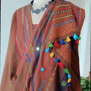 Lambani Hand Embroidery on Handspun Handwoven Cotton Saree - (LHCS0004)