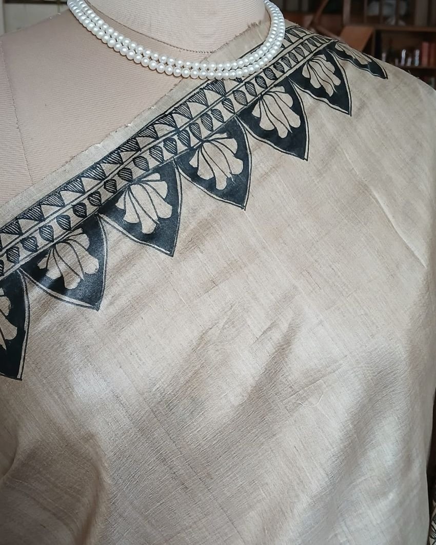 Madhubani on Tussar Silk – (MADT0038) - Image 4