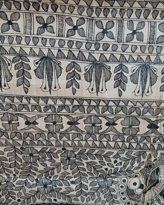 Madhubani on Tussar Silk – (MADT0038) - Image 11