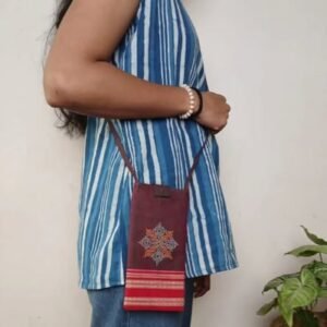 Kasuti Embroidered Mobile Phone Sling Bag -(KSMS0017)