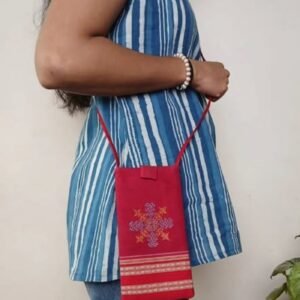 Kasuti Embroidered Mobile Phone Sling Bag -(KSMS0018)