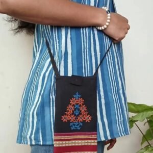 Kasuti Embroidered Mobile Phone Sling Bag -(KSMS0020)