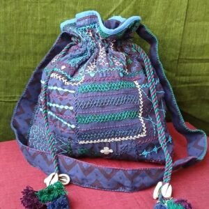 Patchwork Embroidered Drawstring Bag - (PEDB0018)