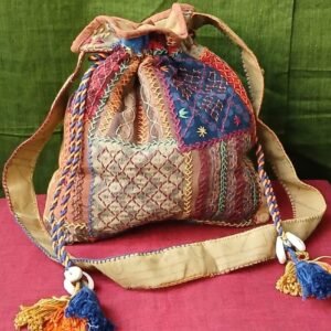 Patchwork Embroidered Drawstring Bag - (PEDB0020)