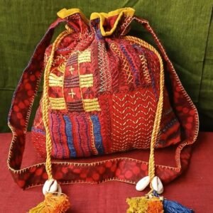 Patchwork Embroidered Drawstring Bag - (PEDB0023)