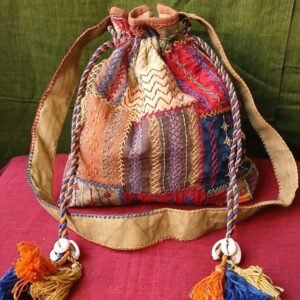 Patchwork Embroidered Drawstring Bag - (PEDB0025)