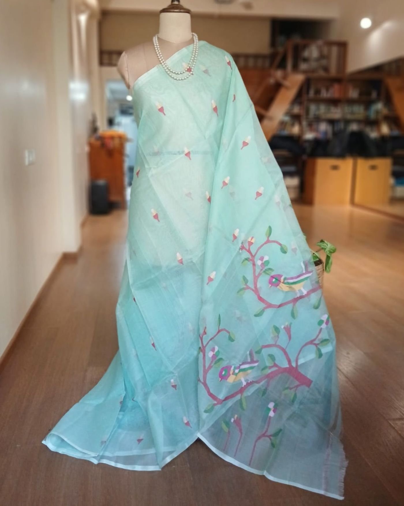 Handweave Jamdani Silk Saree – (SJMS1146)