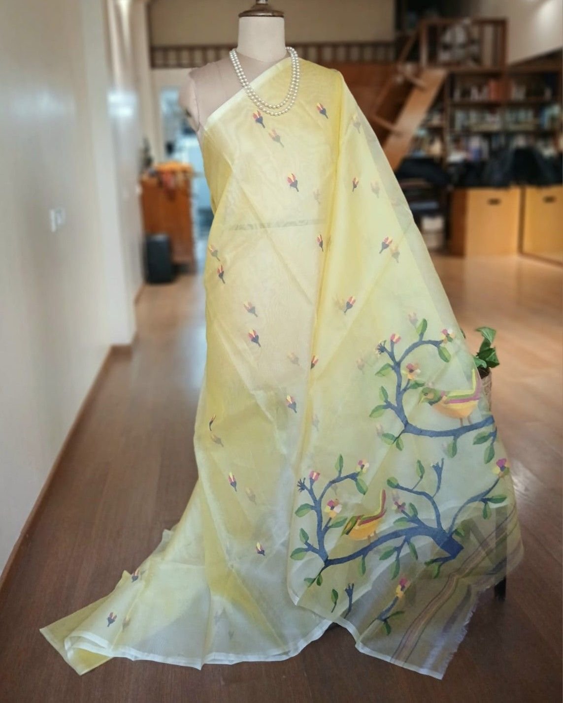 Handweave Jamdani Silk Saree – (SJMS1150)