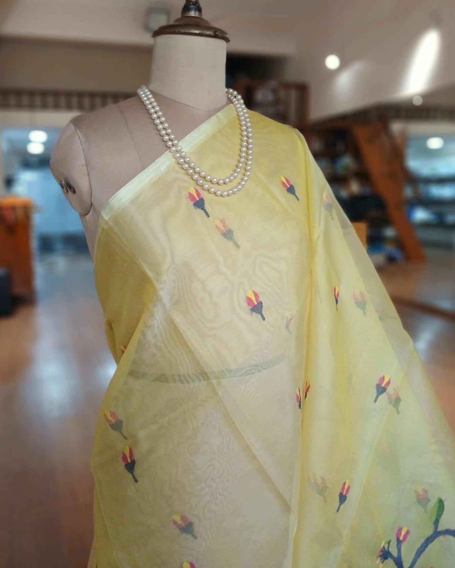 Handweave Jamdani Silk Saree – (SJMS1150) - Image 2