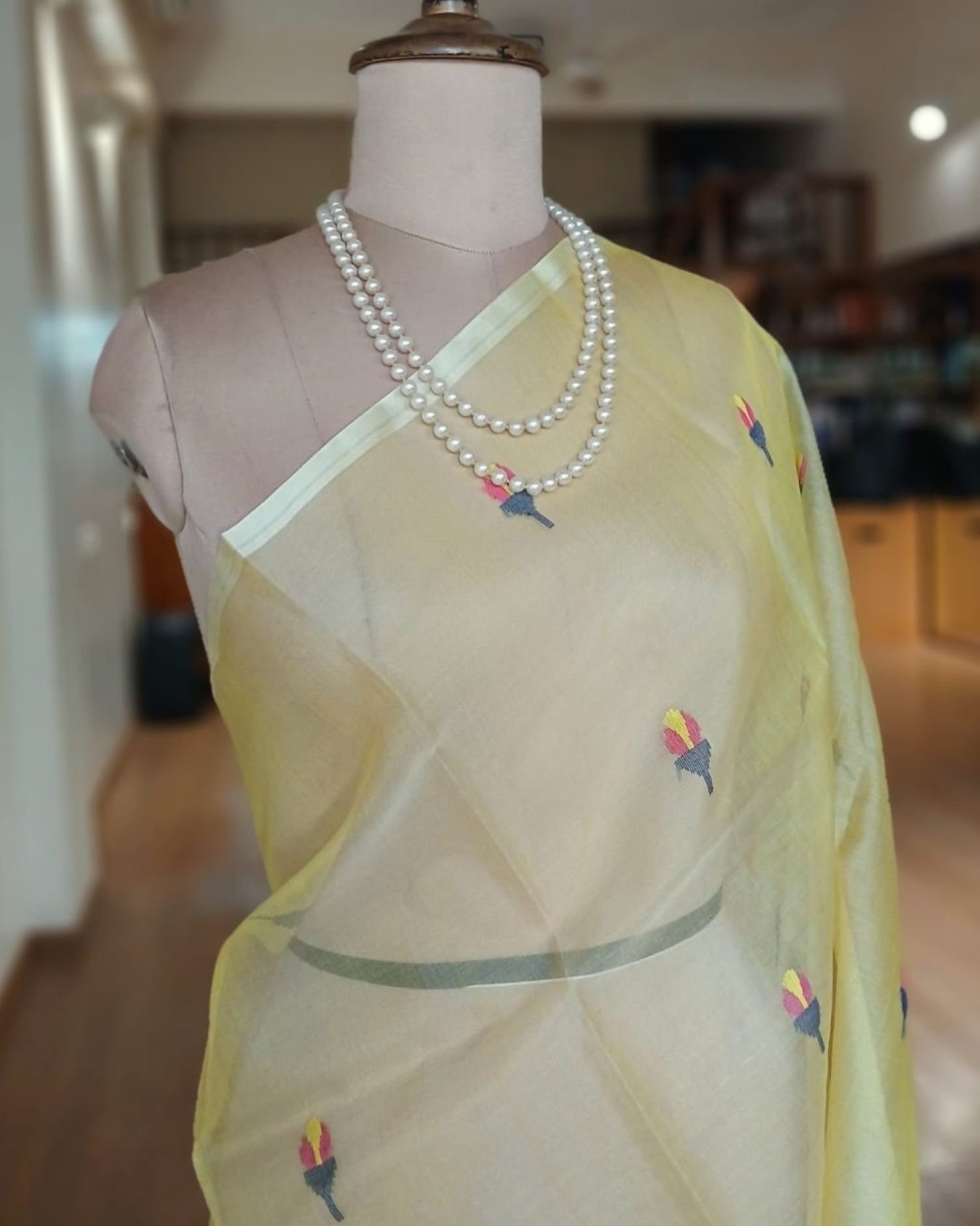 Handweave Jamdani Silk Saree – (SJMS1150) - Image 4