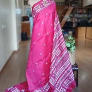 Santiniketan Kantha Saree in pure Bisnupuri Silk – (SNBK1079)