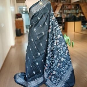 Santiniketan Kantha Saree in pure Bisnupuri Silk – (SNBK1078)