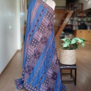 Ajrakh Applique Saree in Mul Cotton – (MCAS1047)