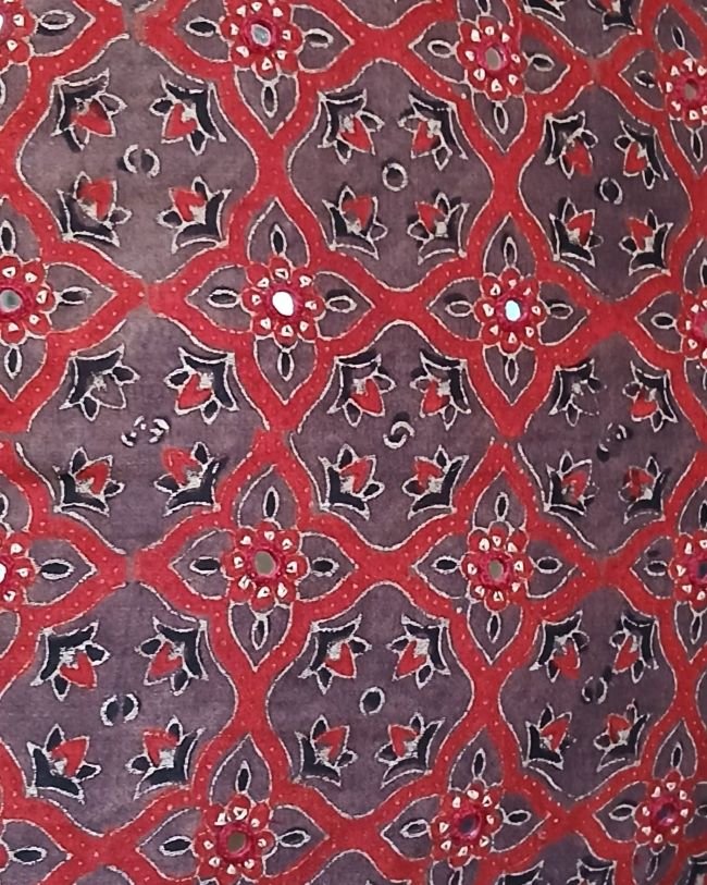Ajrakh Cushion Covers in Natural Dyes with Hand Embroidery – (CUSH1112) - Image 4