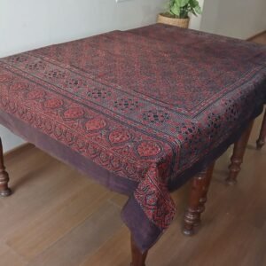 Rectangular Ajrakh Table Cloth in Natural Dyes - (RATC0002)