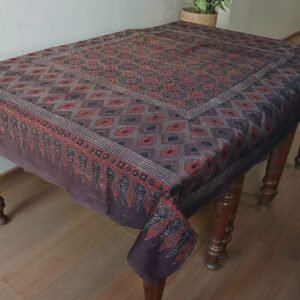 Rectangular Ajrakh Table Cloth in Natural Dyes - (RATC0004)