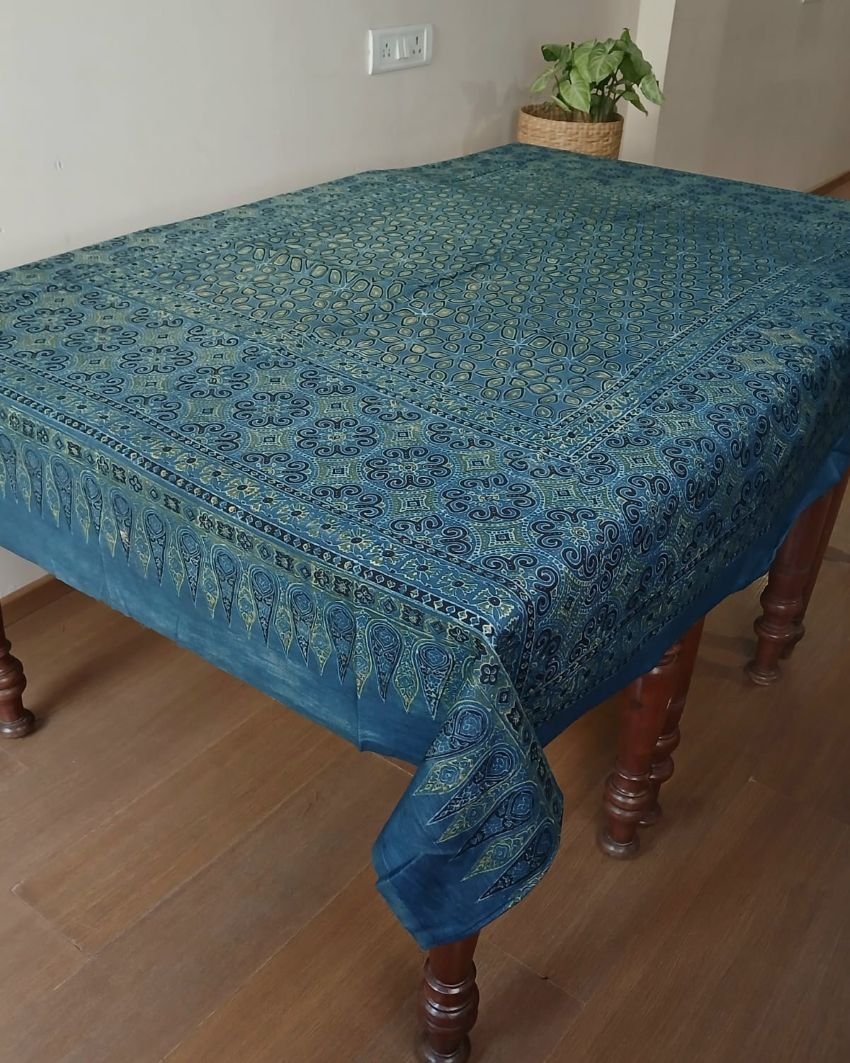 Rectangular Ajrakh Table Cloth in Natural Dyes - (RATC0005)