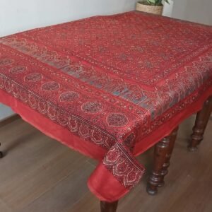 Rectangular Ajrakh Table Cloth in Natural Dyes - (RATC0006)