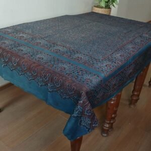 Rectangular Ajrakh Table Cloth in Natural Dyes - (RATC0007)