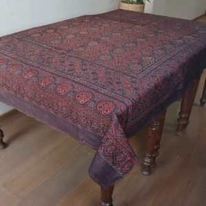 Rectangular Ajrakh Table Cloth in Natural Dyes - (RATC0008)