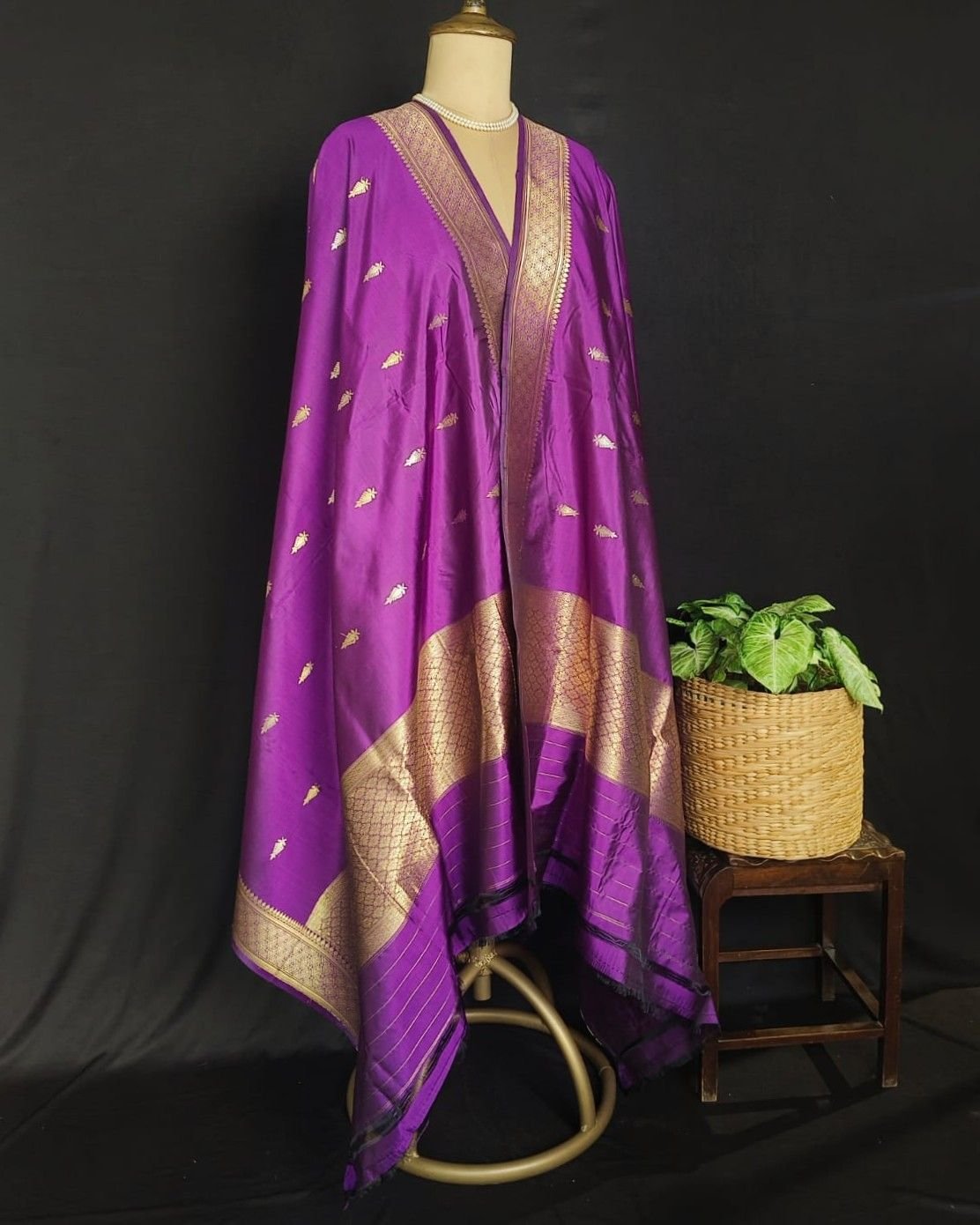 Banarasi Pure Katan Silk Dupatta – (DUPT1013)