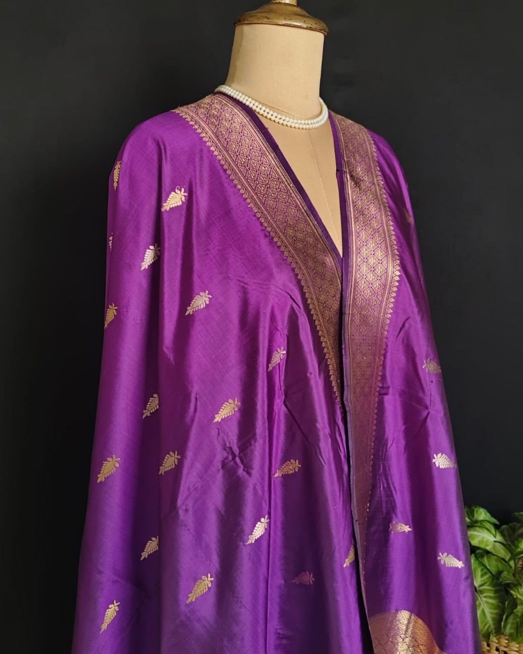 Banarasi Pure Katan Silk Dupatta – (DUPT1013) - Image 2