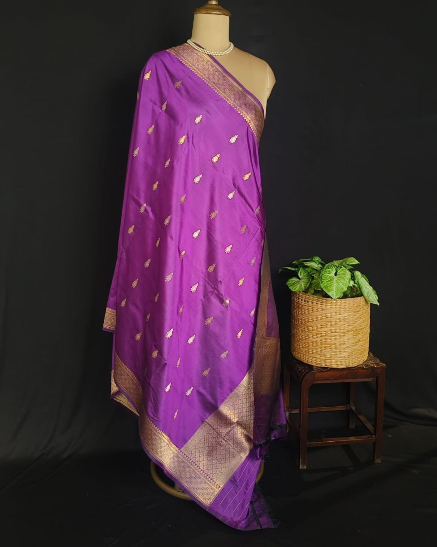 Banarasi Pure Katan Silk Dupatta – (DUPT1013) - Image 6