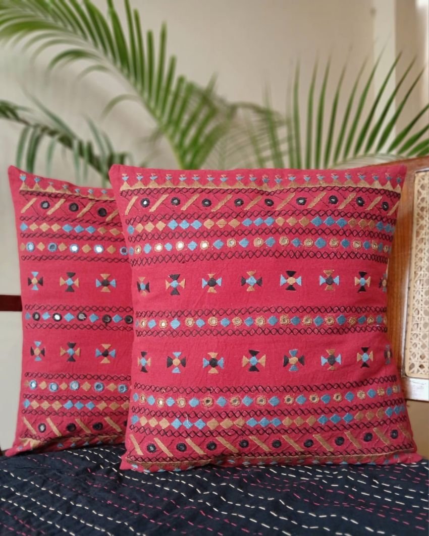 Barmer Embroidered Cushion Cover Set - (BECC0002) - Image 2