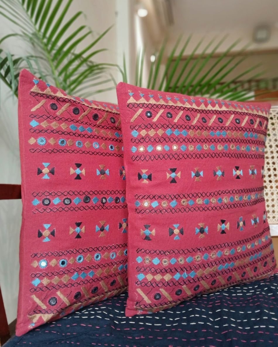Barmer Embroidered Cushion Cover Set - (BECC0002)