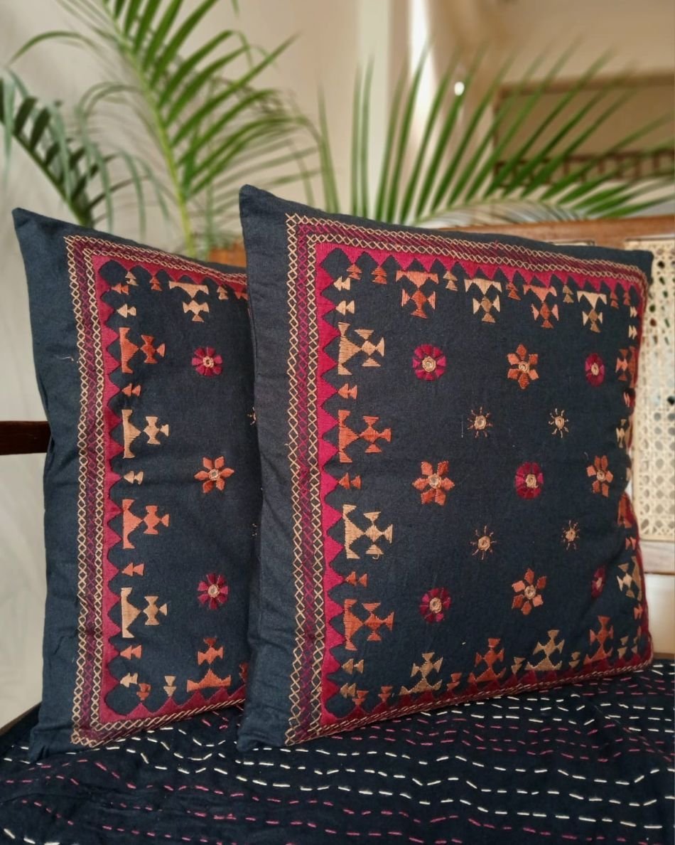 Barmer Embroidered Cushion Cover Set - (BECC0007)