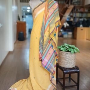 Bhujodi Saree Handwoven in Kala Cotton. – (BHUJ1087)
