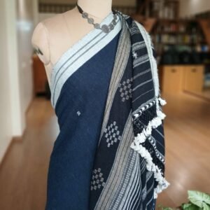 Kala Cotton Bhujodi with Tussar Silk Highlights – (BHUJ1068)