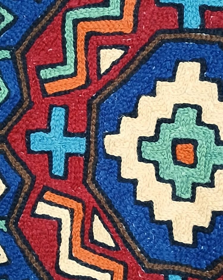 Crewel Embroidered Chainstitch Kilim Motif Cushion Covers – (CCMC0042) - Image 5