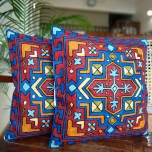 Crewel Embroidered Chainstitch Kilim Motif Cushion Covers – (CCMC0043)