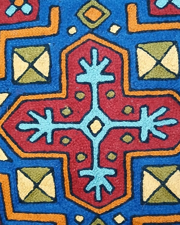 Crewel Embroidered Chainstitch Kilim Motif Cushion Covers – (CCMC0043) - Image 4