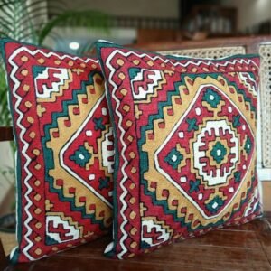 Crewel Embroidered Chainstitch Kilim Motif Cushion Covers – (CCMC0037)