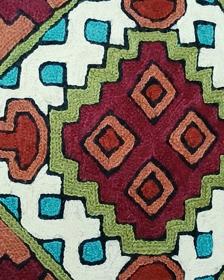 Crewel Embroidered Chainstitch Kilim Motif Cushion Covers – (CCMC0039) - Image 4