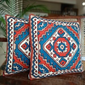 Crewel Embroidered Chainstitch Kilim Motif Cushion Covers – (CCMC0040)