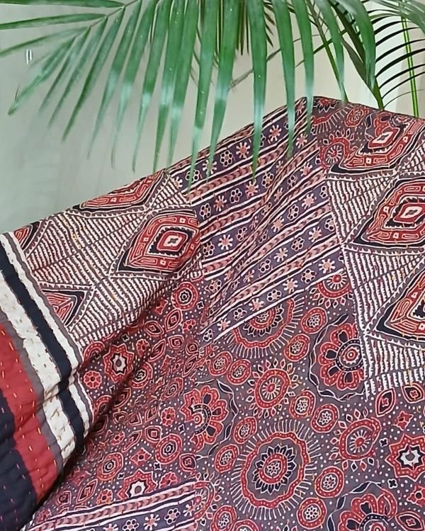 Patchwork Two-Layer Ajrakh Quilt (Godhri) – (APDG0019) - Image 3