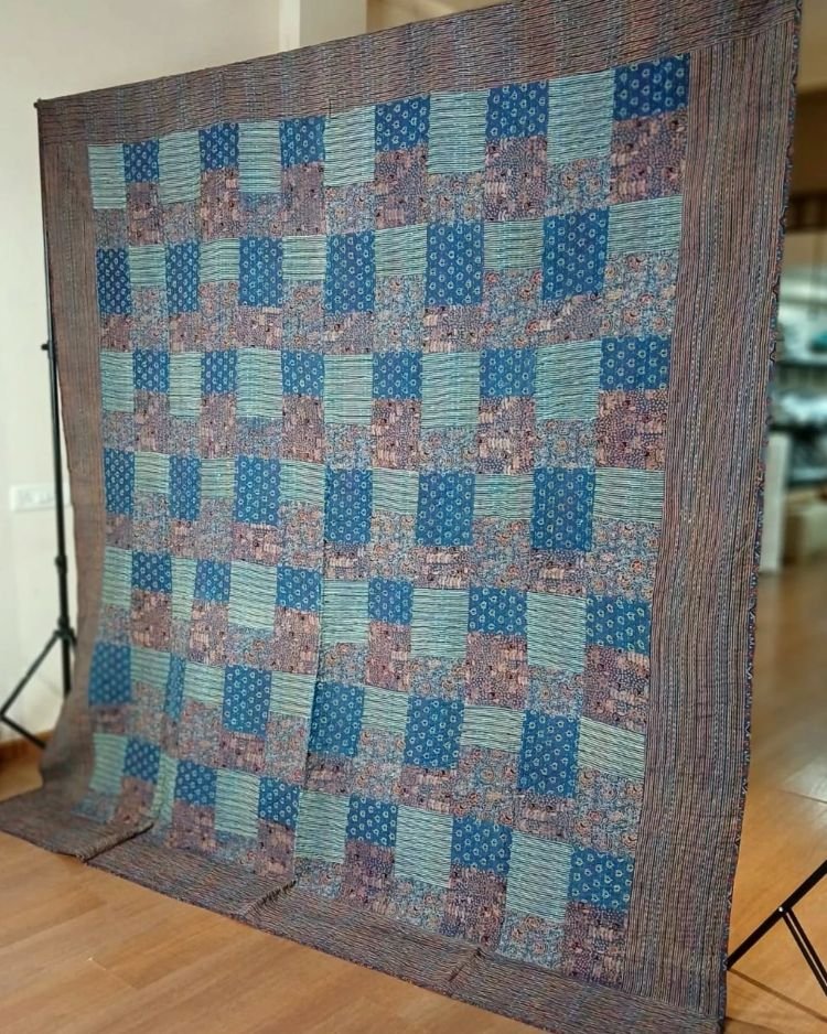 Patchwork Two-Layer Ajrakh Quilt (Godhri) – (APDG0021) - Image 2