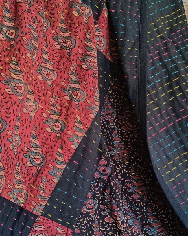 Patchwork Two-Layer Ajrakh Quilt (Godhri) – (APDG0022) - Image 3