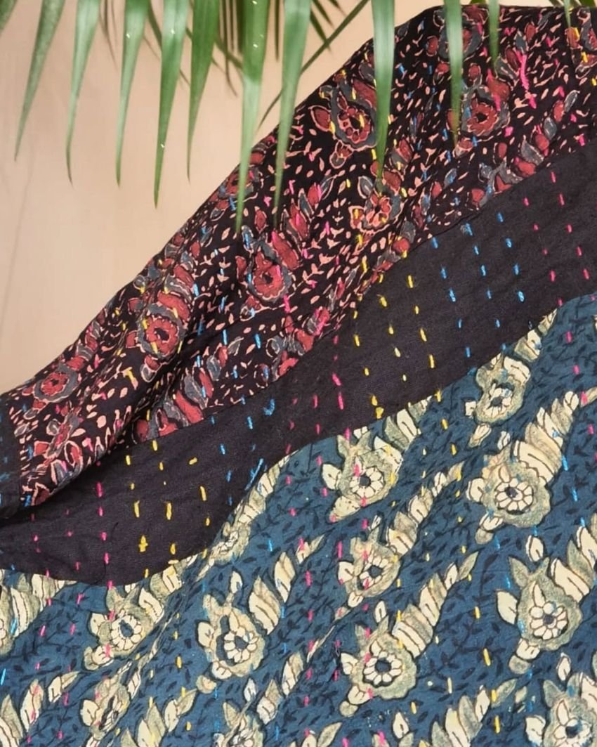 Patchwork Two-Layer Ajrakh Quilt (Godhri) – (APDG0022) - Image 2